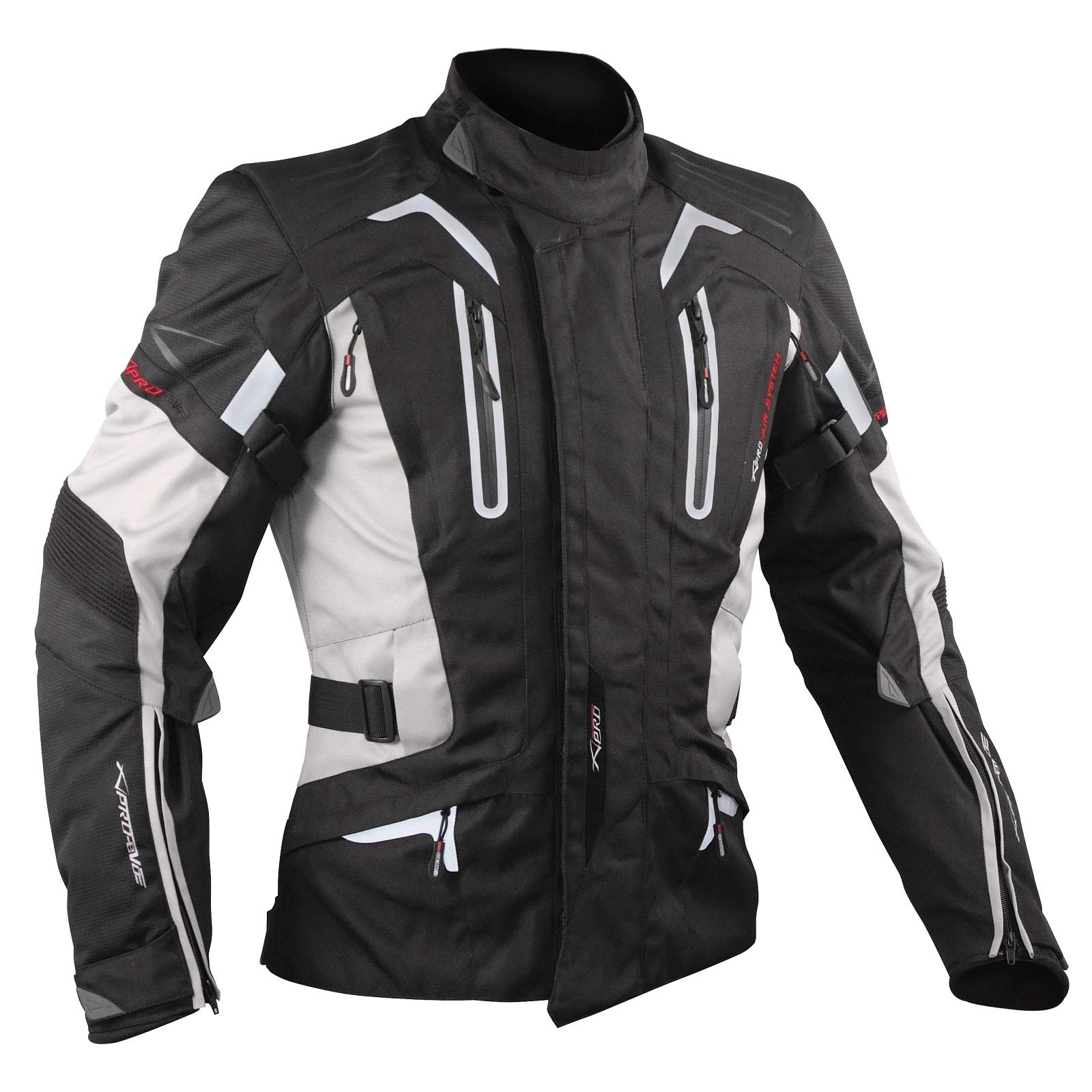 Motorradjacke Textiljacke Motorrad Touring Protektoren Thermofutter Grau 3XL von A-Pro