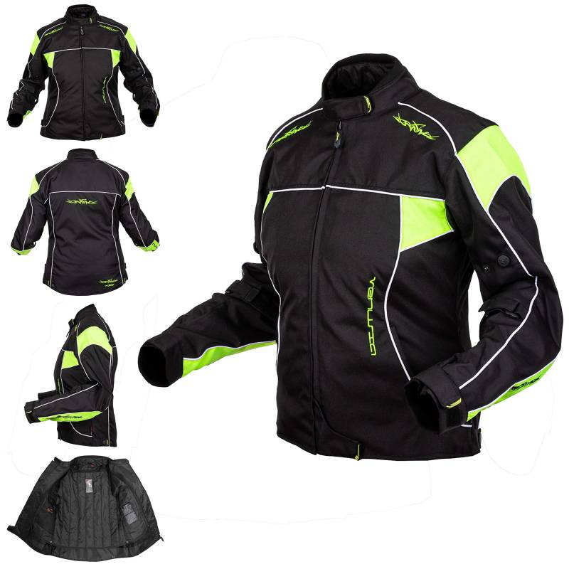 Oxford Jacke Textil Damen Protektoren Wasserdicht Motorrad Thermoweste Fluo XL von A-Pro