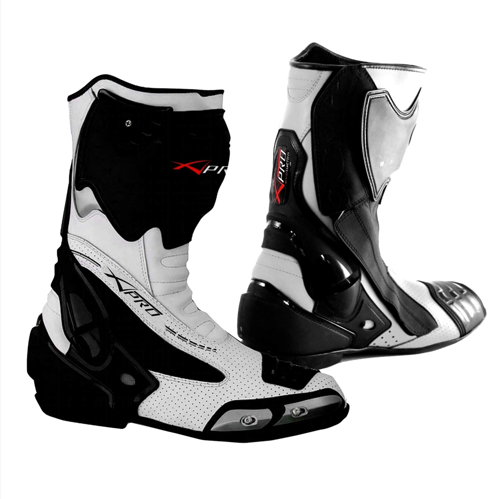 Racing Sport Track Stiefel Roadrunner Leistung Motorrad A-Pro Weiss 43 von A-Pro