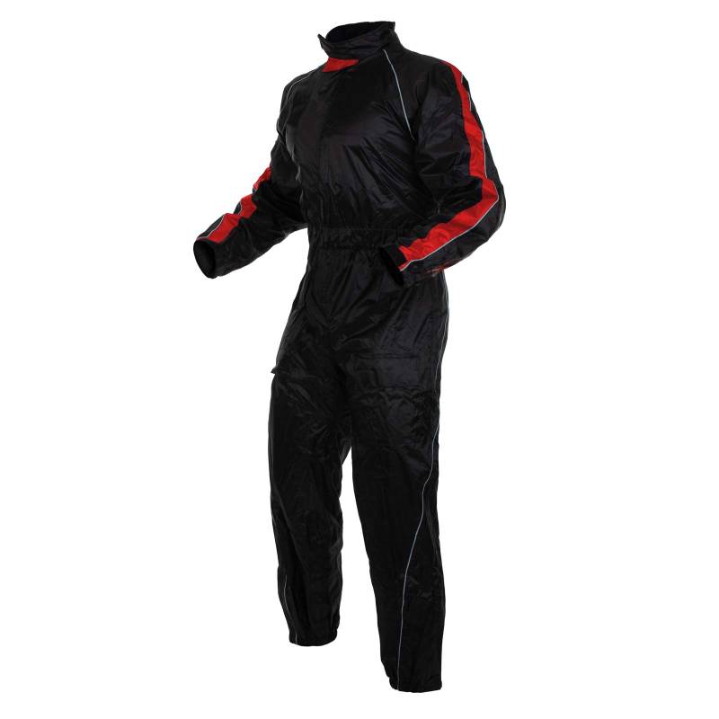 Regenkombi Wasserdicht Motorrad Roller Regenhose Regenjacke Regenanzug Rot 3XL von A-Pro