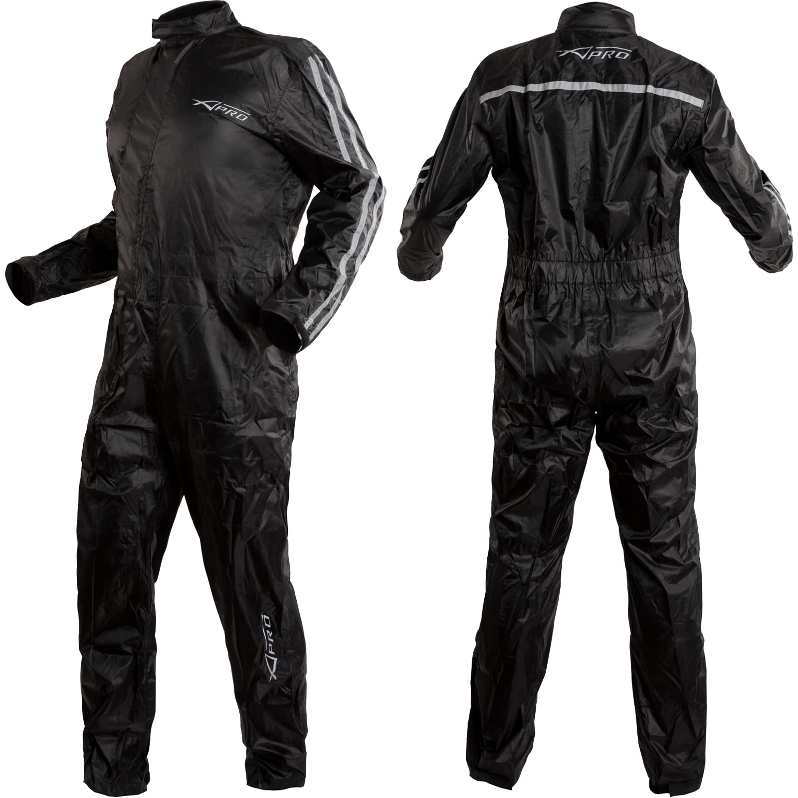 A-Pro Regenkombi Wasserdicht Regenanzug Regenhose Regenjacke Motorrad Silber XL von A-Pro