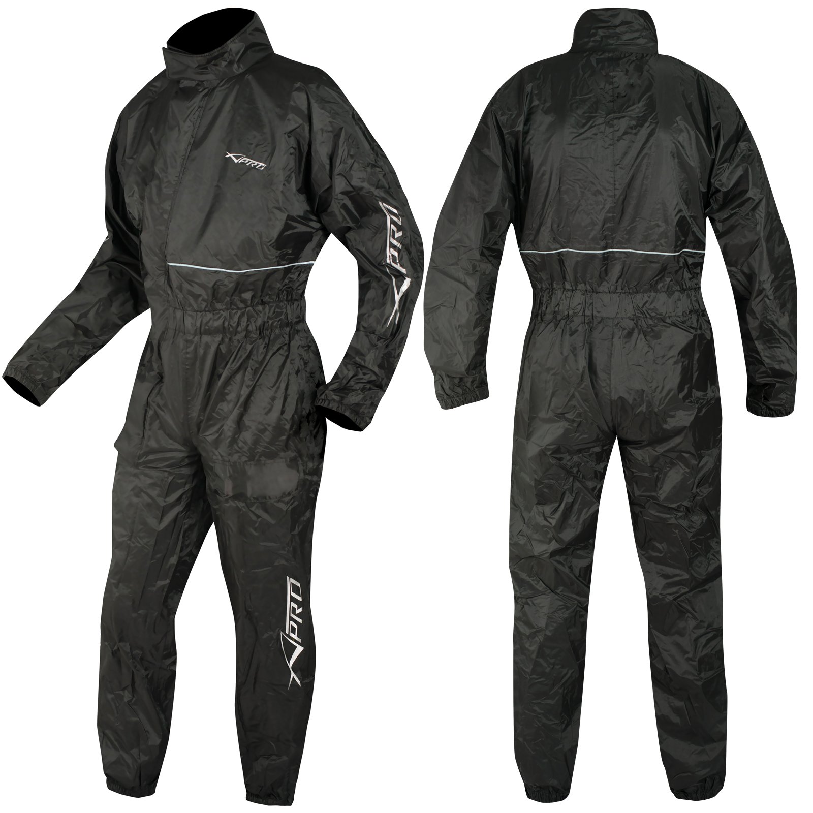 Regenschutz Wasserdicht Regenhose Regenjacke Roller Quad Regenkombi Schwarz XS von A-Pro