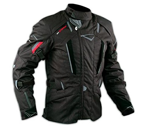 Textiljacke Motorrad Roller Wasserdicht Protektoren Thermofutter Schwarz L von A-Pro