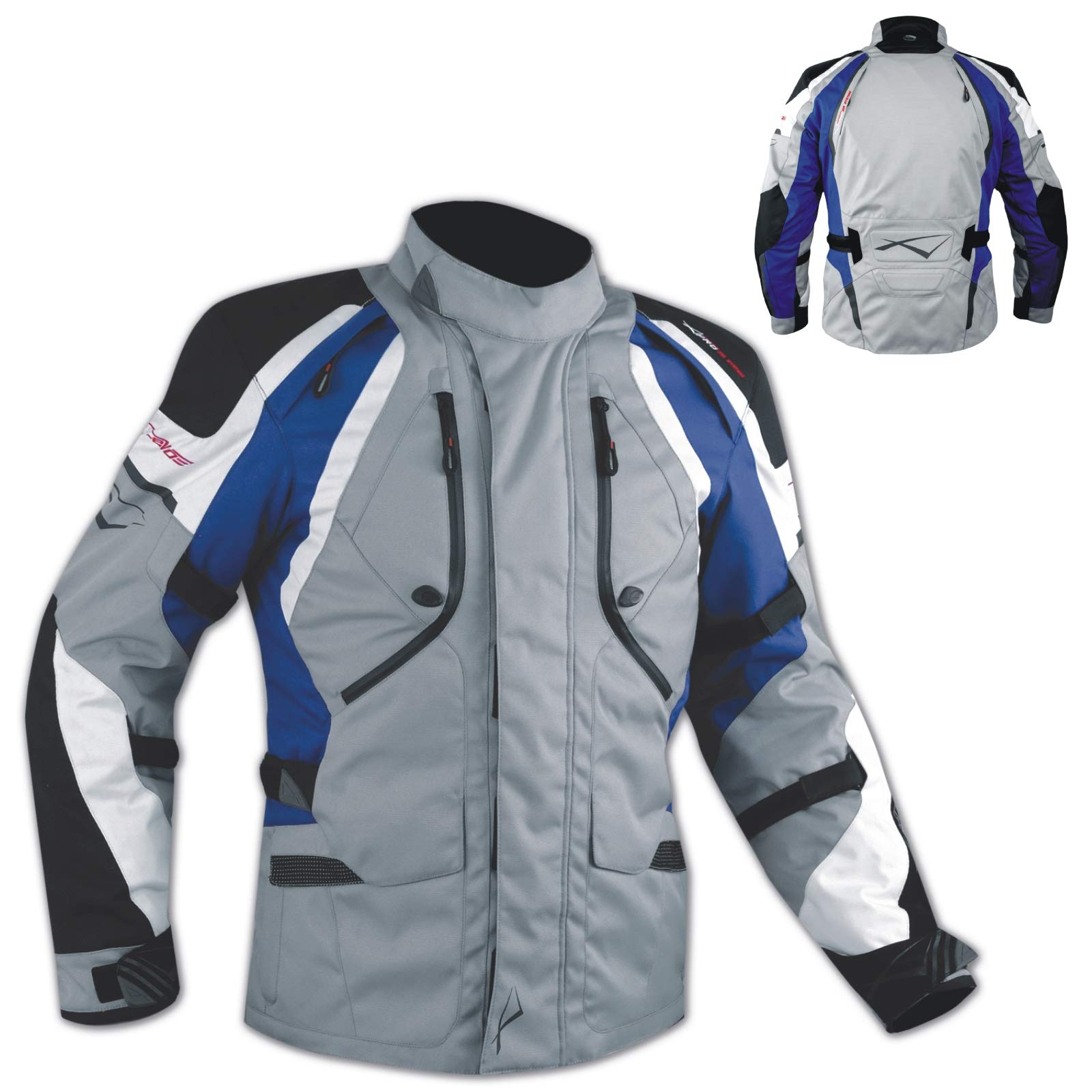 A-Pro Textiljacke Motorrad Touring CE Protektoren Thermofutter Wasserdicht Blau M von A-Pro