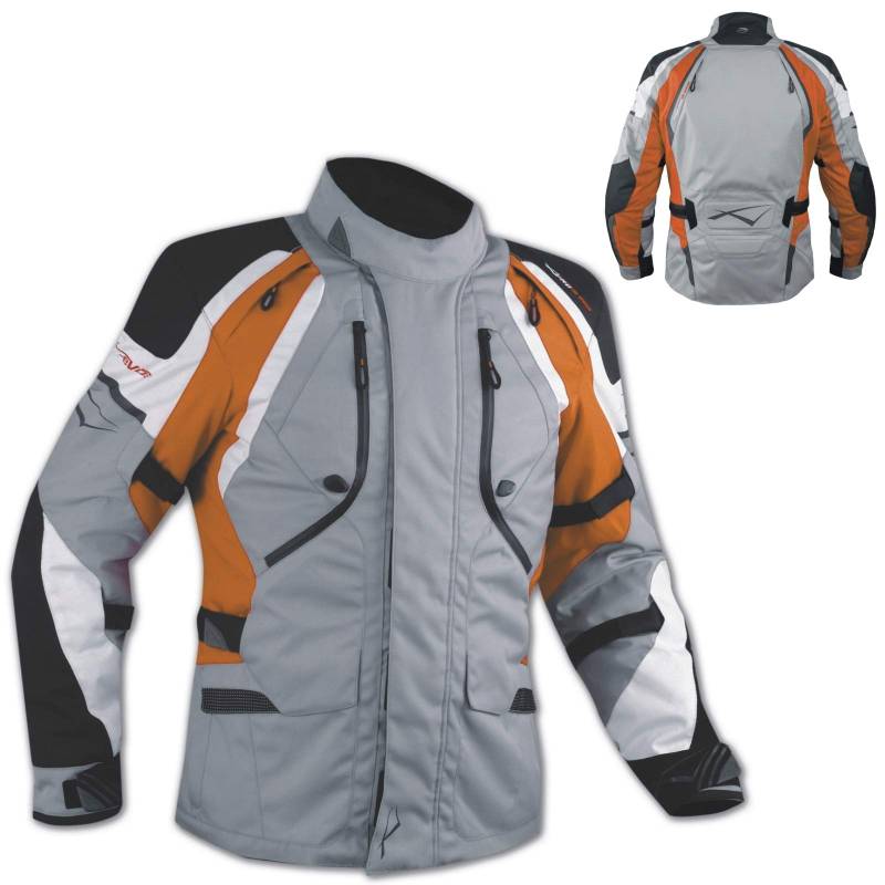 Textiljacke Motorrad Touring CE Protektoren Thermofutter Wasserdicht Orange XL von A-Pro