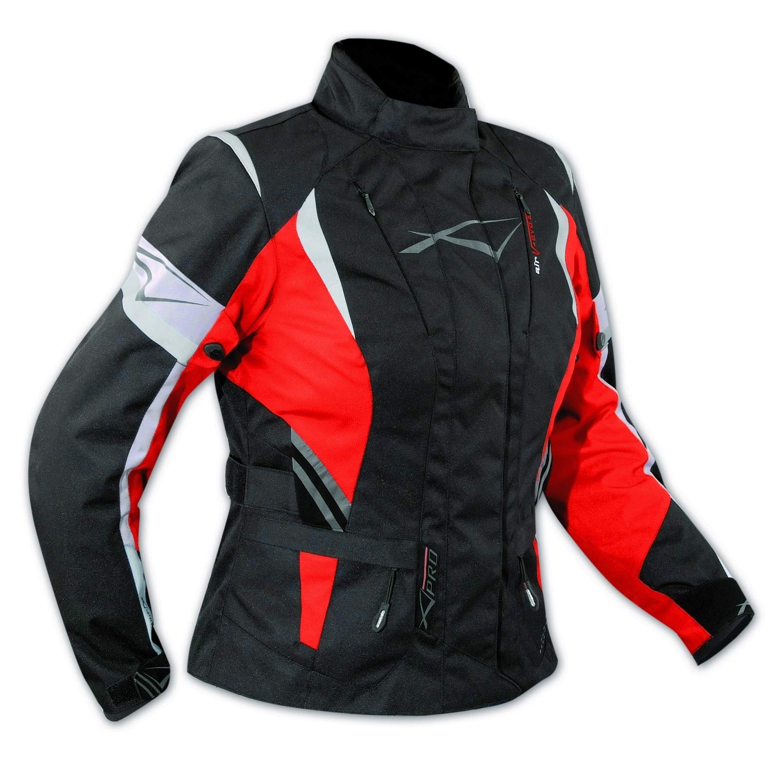 Textiljacke Motorrad Touring Damen Protektoren Thermofutter Wasserdicht Rot L von A-Pro