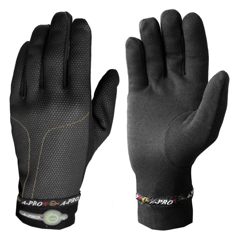 Thermohandschuhe Winter Unterziehhandschuhe Motorrad Roller Touring Schwarz M von A-Pro