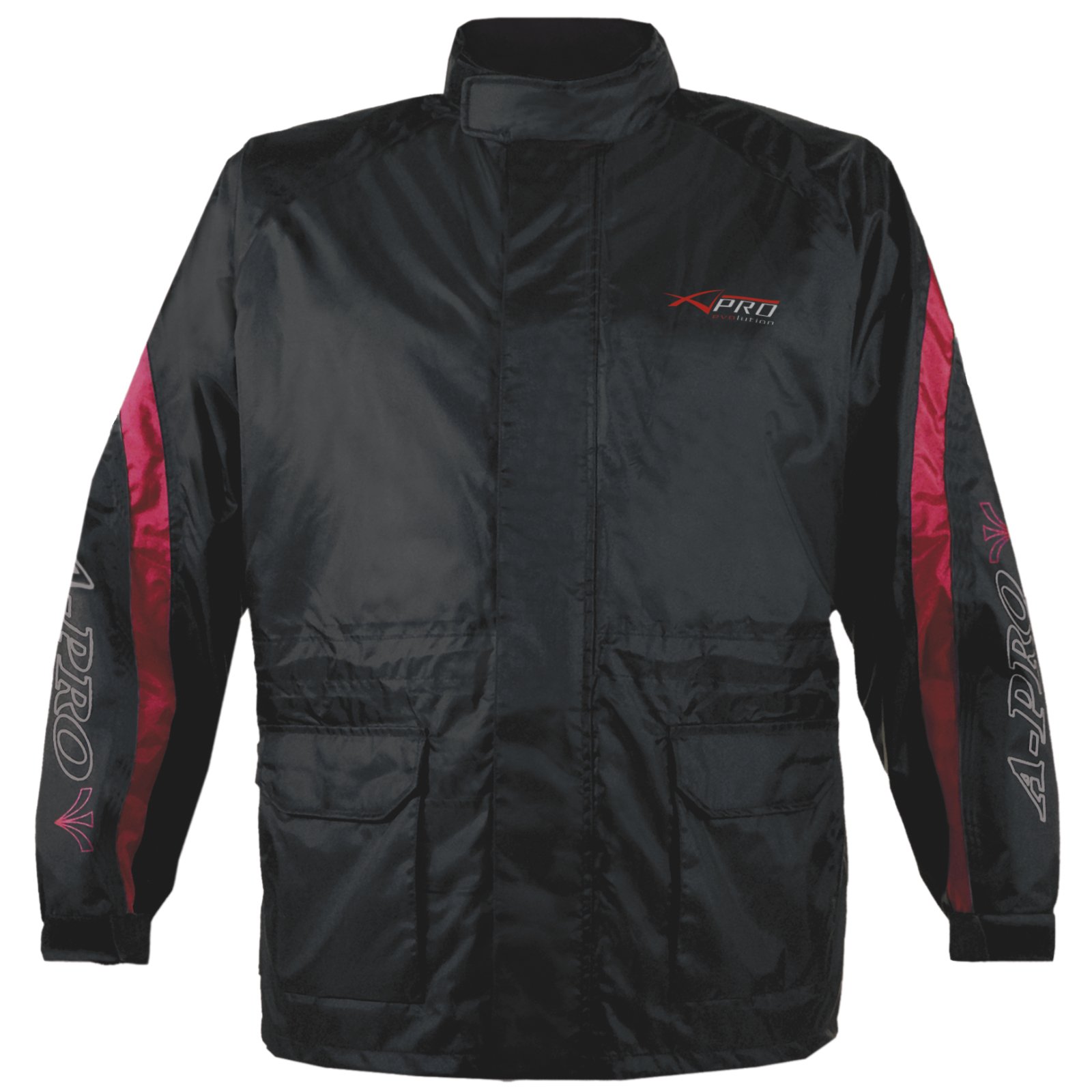 A-Pro Wasserdichte Regen Jacke ueber Jacke Motorrad Roller Innen Gefüttert Rot 3XL von A-Pro