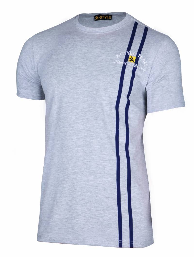 A-Style T-Shirt Stripes, Grau, XXL von A-Style