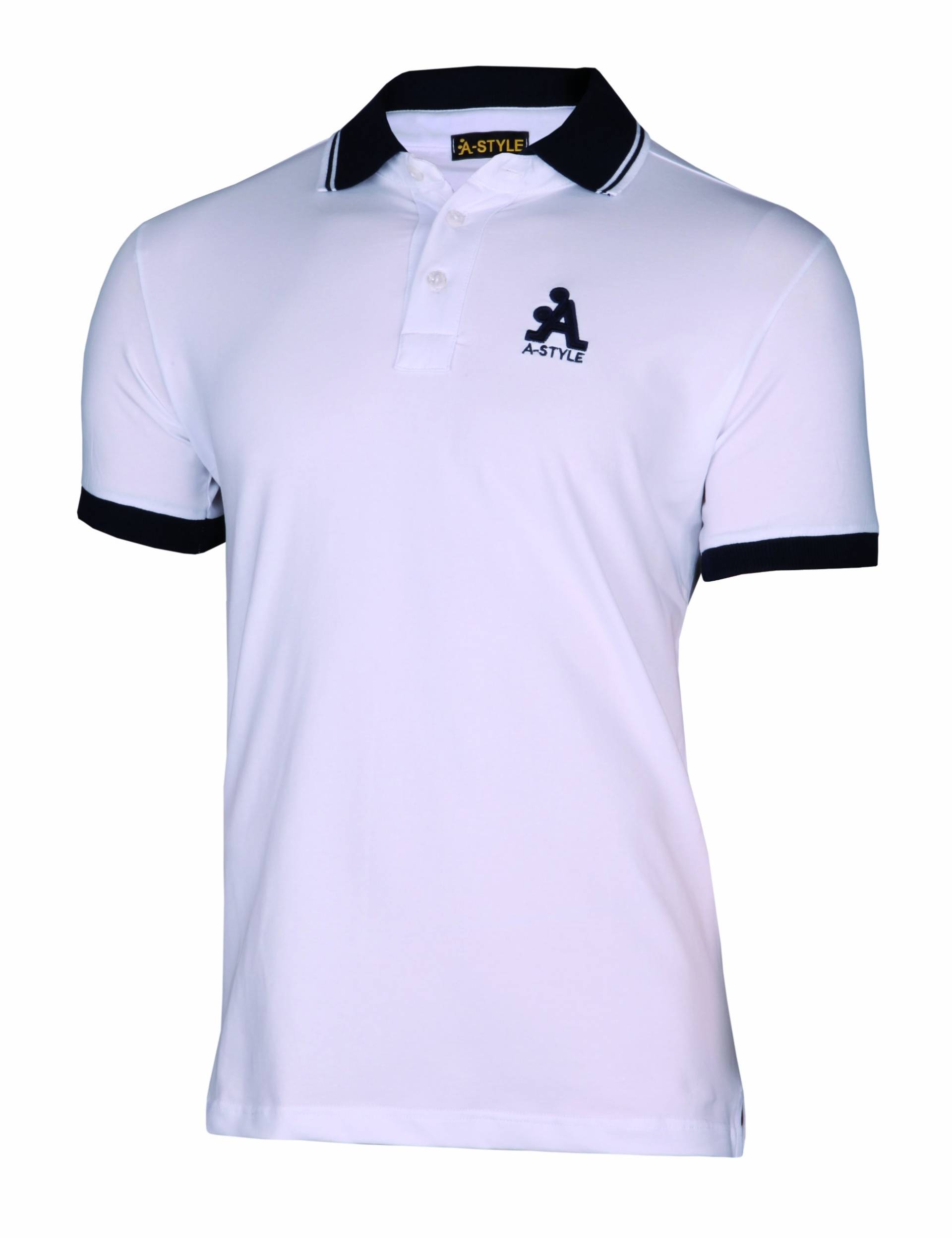 A-Style Polo Shirt Logo, Weiß, S von A-Style