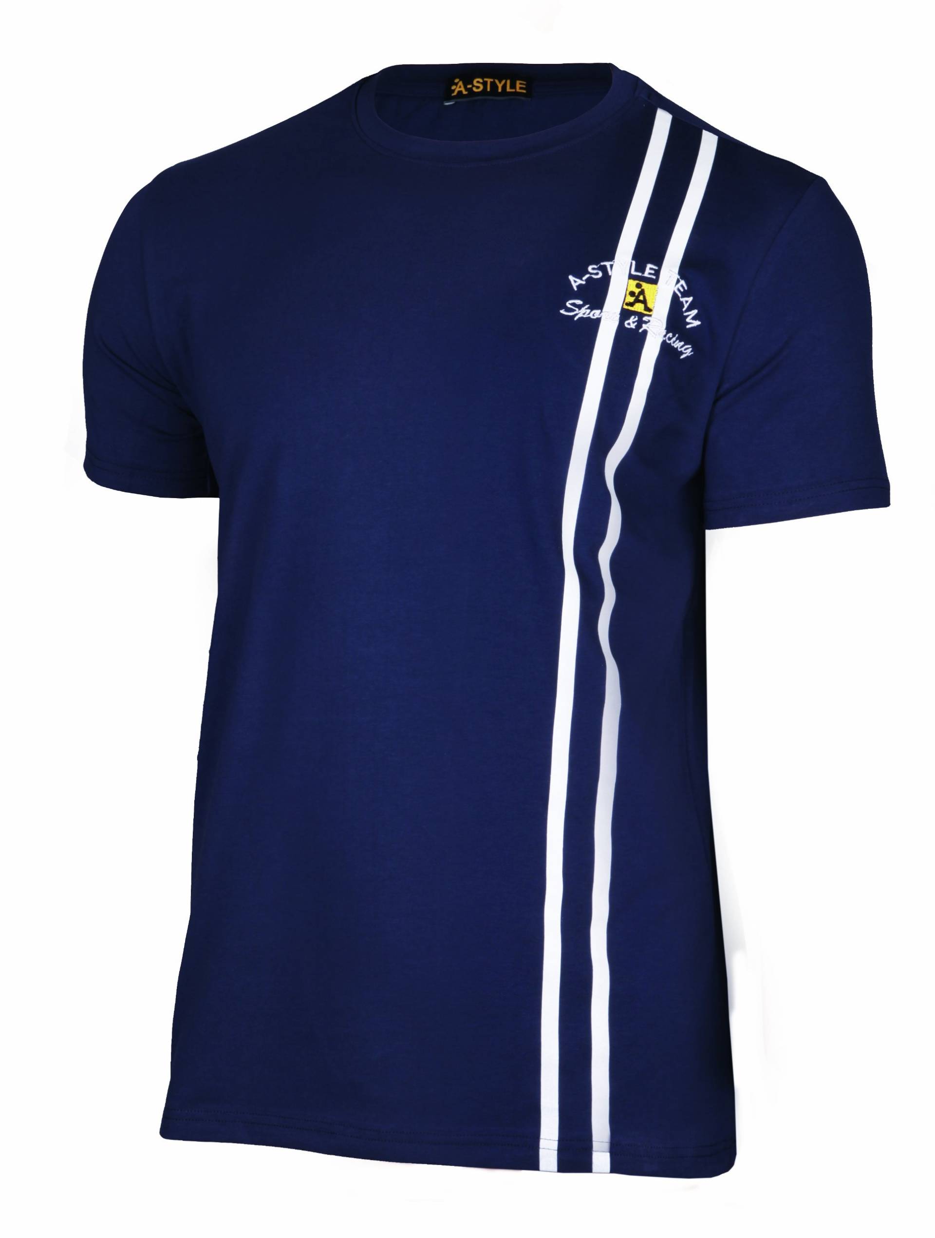 A-Style T-Shirt Stripes, Blau, S von A-Style
