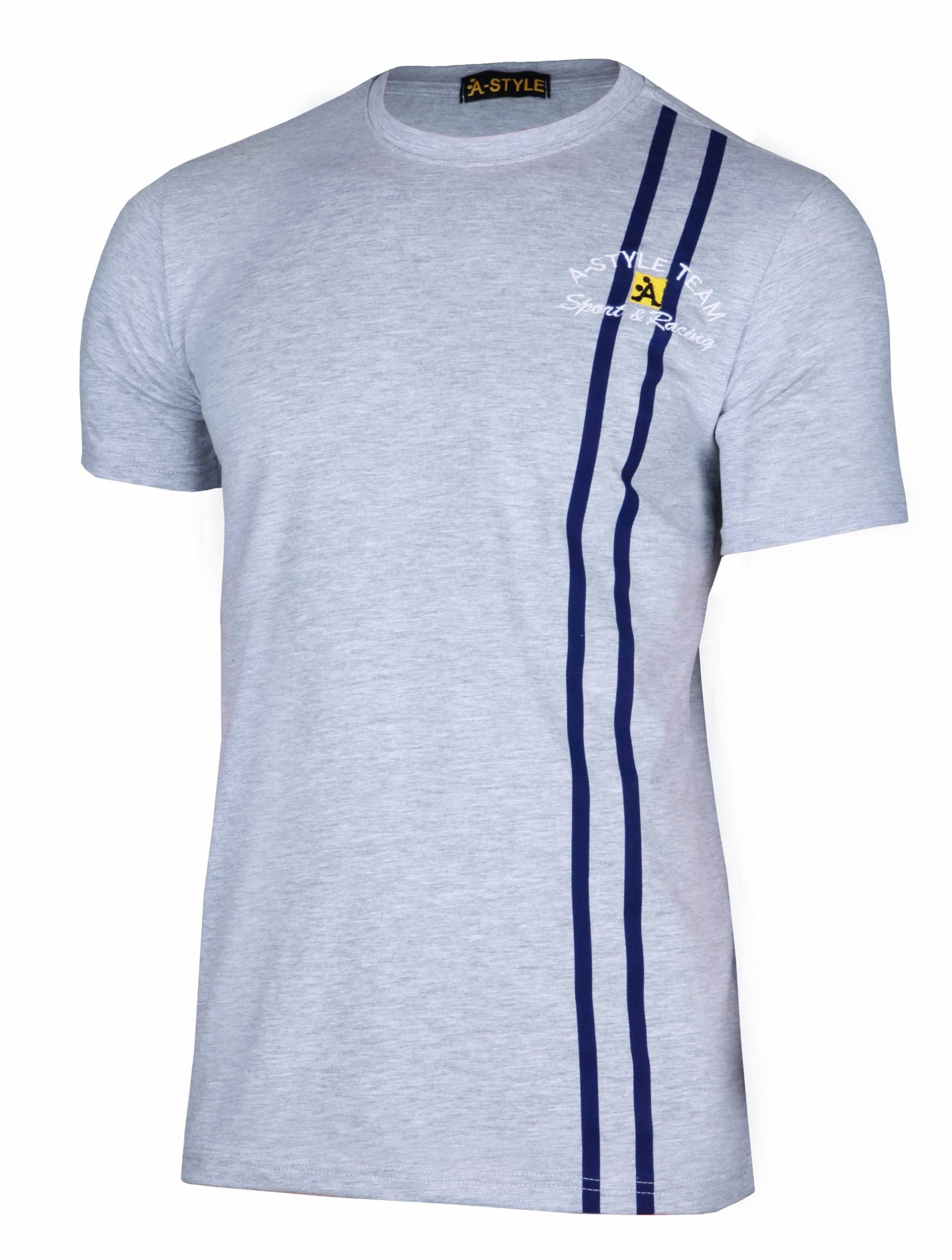 A-Style T-Shirt Stripes, Grau, L von A-Style