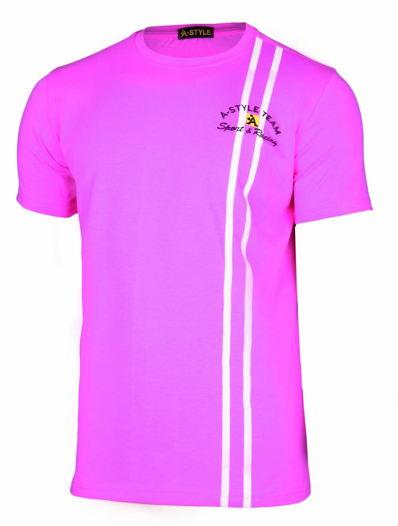 A-Style T-Shirt Stripes, Rosa, S von A-Style