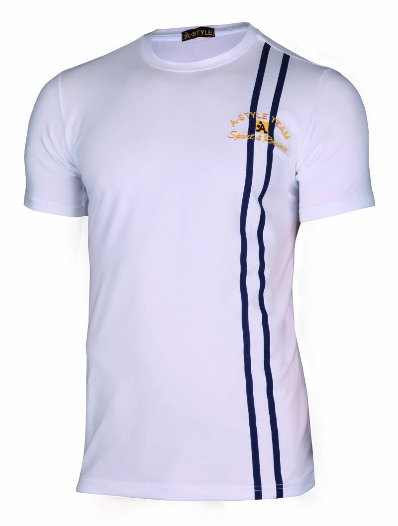 A-Style T-Shirt Stripes, Weiß, XXL von A-Style