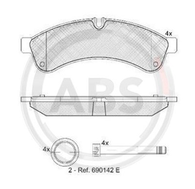 A.b.s. Bremsbeläge hinten (Satz) [Hersteller-Nr. 37638] für Ac, Iveco von A.B.S.