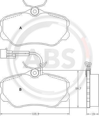 A.b.s. Bremsbelagsatz, Scheibenbremse [Hersteller-Nr. 36655] für Alfa Romeo, Fiat, Lancia von A.B.S.