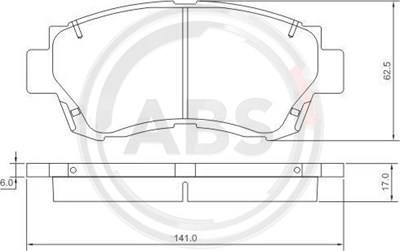 A.b.s. Bremsbelagsatz, Scheibenbremse [Hersteller-Nr. 36713] für Lexus, Toyota von A.B.S.