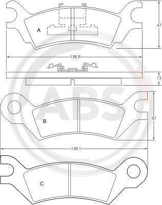 A.b.s. Bremsbelagsatz, Scheibenbremse [Hersteller-Nr. 36502] für Mazda von A.B.S.