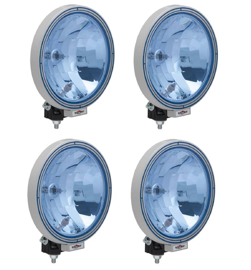 A1 LKW 4x12/24 V Zusatz Fernscheinwerfer Halogen Blau Rund Neu Hochwertig Klar von A1