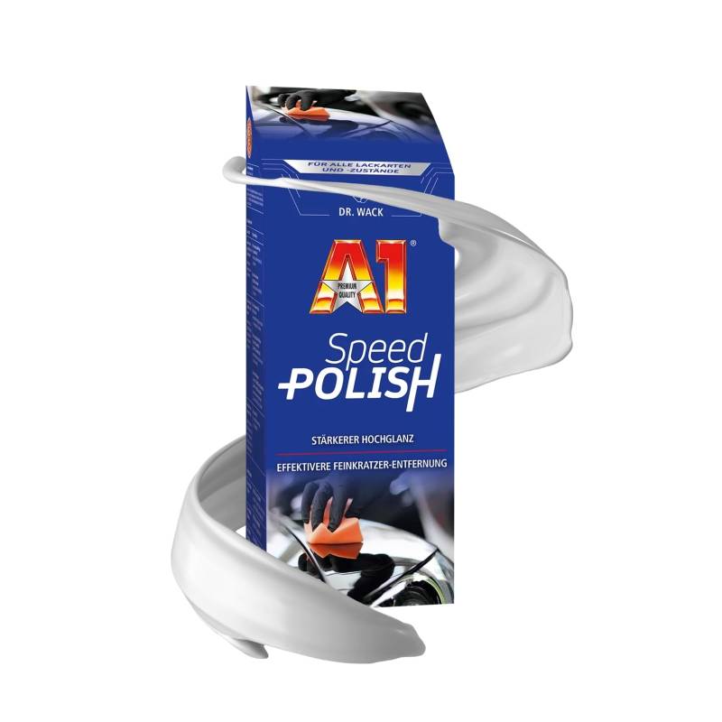 Dr. Wack – A1 Speed Polish – NEUE FORMEL 500 ml I Premium Auto-Politur mit Carnauba-Wachs I Noch besserer Schutz & Glanz I Für alle Lacke geeignet I Hochwertige Autopflege – Made in Germany von DR. WACK