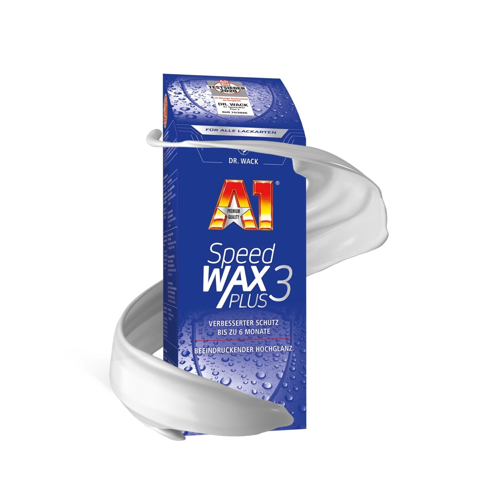 DR. WACK - A1 Speed Wax Plus 3 500 ml - Autowachs mit Wasserabperl-Effekt - Besserer Schutz & Glanz durch Carnauba-Booster-Technologie - Auto-Lackversiegelung - für alle Lacke - Hochwertige Autopflege von DR. WACK