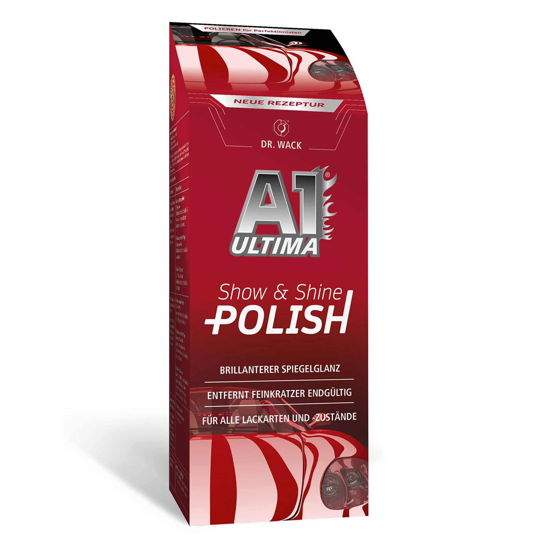 DR. WACK – A1 Ultima Show & Shine Polish 250 ml – Neue Formel, Auto-Politur zur endgültigen Entfernung von Feinkratzern & für perfekten Glanz, Für alle Lacke, Hochwertige Autopflege – Made in Germany von DR. WACK