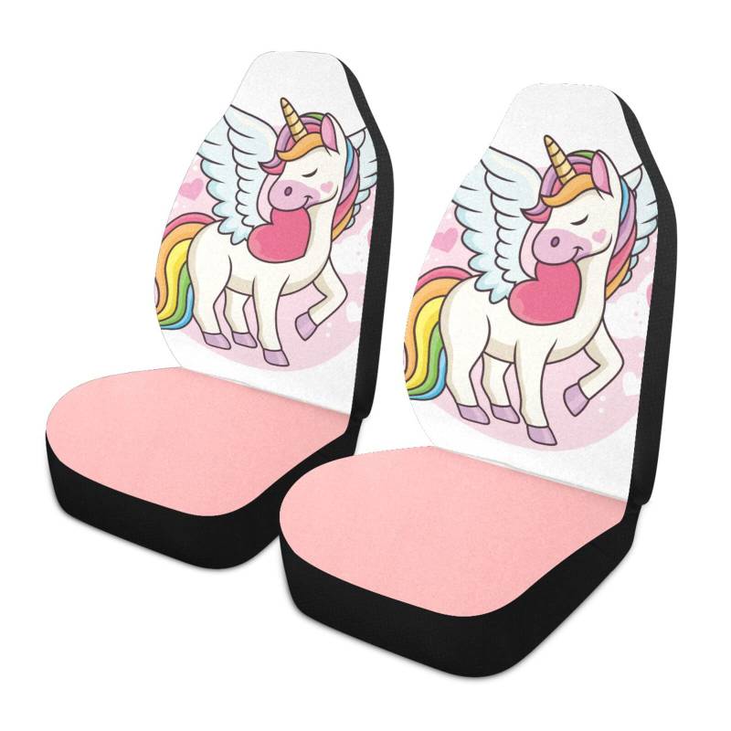 Autositzbezüge für Damen, mit Einhorn-Motiv, Pink von AAJJINA