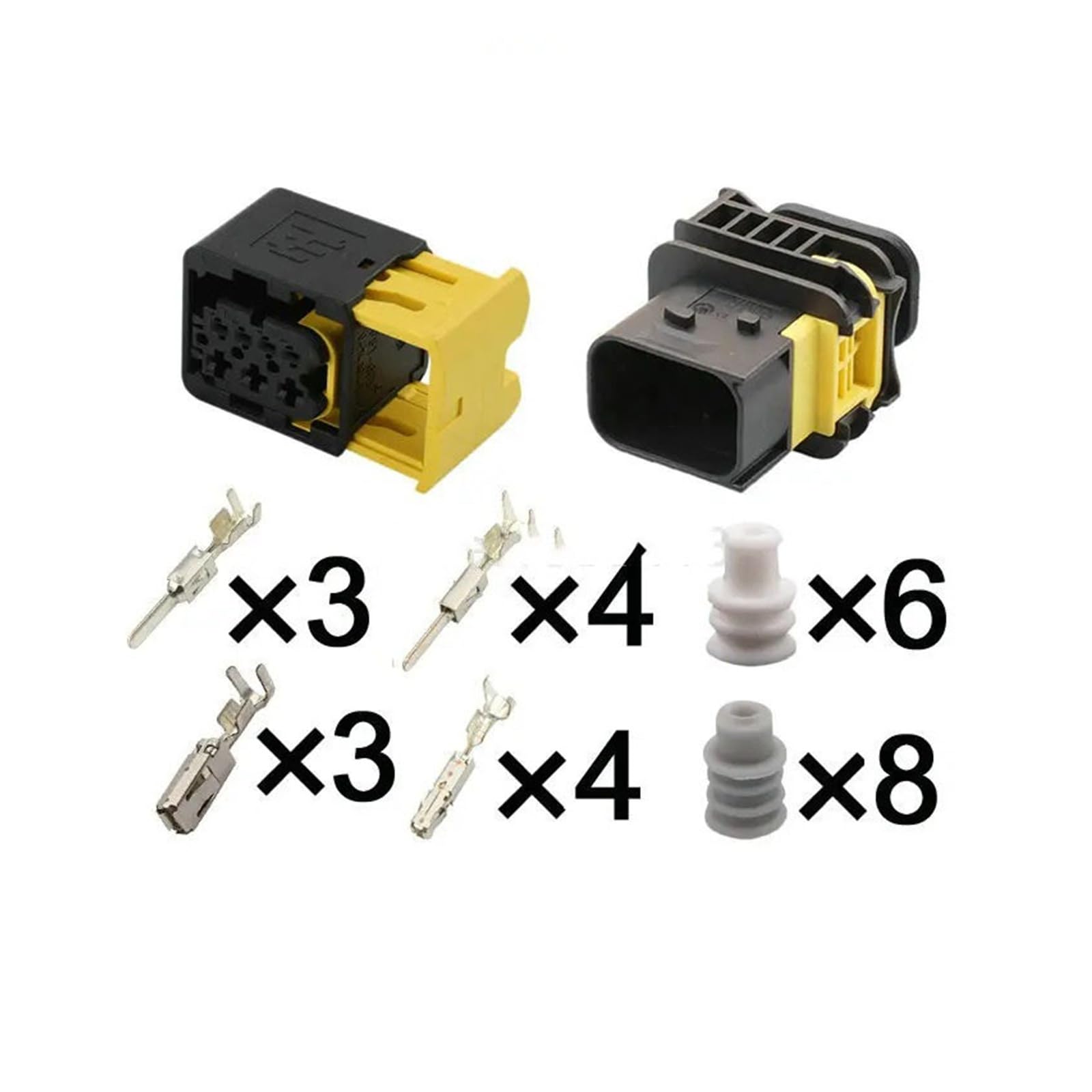 1-20sets 7 Pin 1-1418480-1 Wasserdicht Heavy Duty Lkw Dichtung Stecker 1-1703648-1(Male female set,20 sets) von AANAN