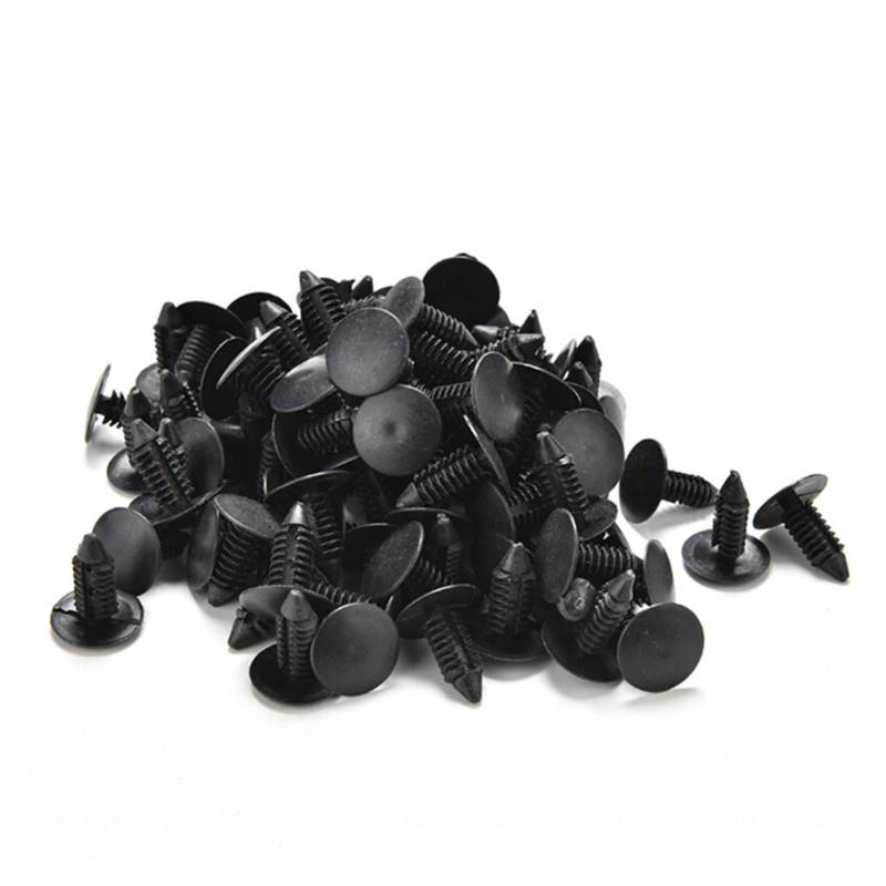 AANAN 100 pcs Balck Farbe 6 mm Dia Türverkleidung Dunkle Plastikniet -Clip -Befestigungselemente kompatibel mit Autofahrzeug von AANAN