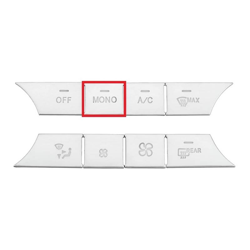 AANAN ABS Kompatibel Mit CE CLS GLK Klasse W204 W212 Konsole AC Medien Lautstärketasten Pailletten Abdeckung Aufkleber Trim Autozubehör(MONO silver) von AANAN
