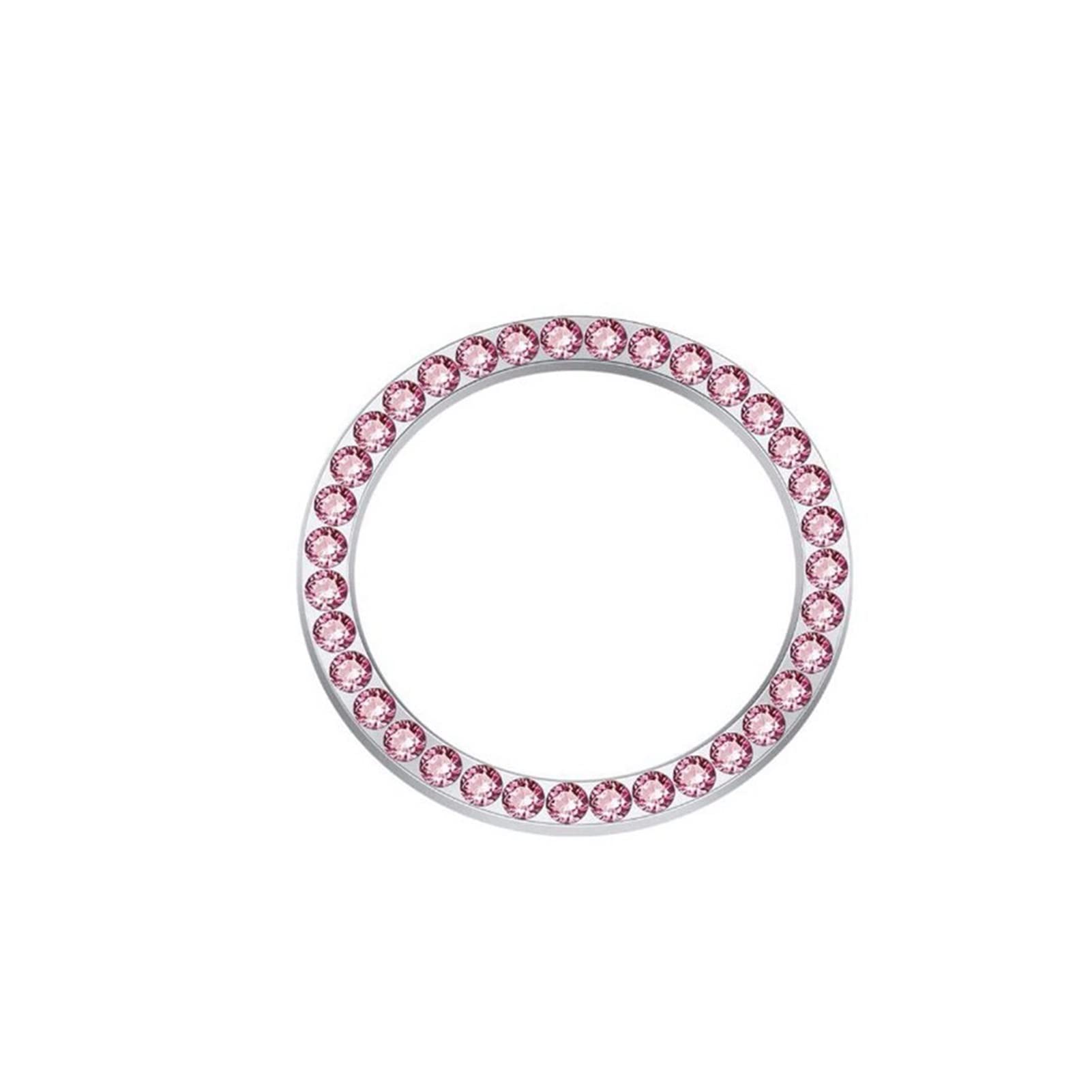 AANAN Auto Zündung Diamant Aufkleber 3D Schalter Kompatibel Mit Auto Motorrad Styling Strass Bling Dekoration Kreis Abdeckung Dekorative Aufkleber(Pink) von AANAN