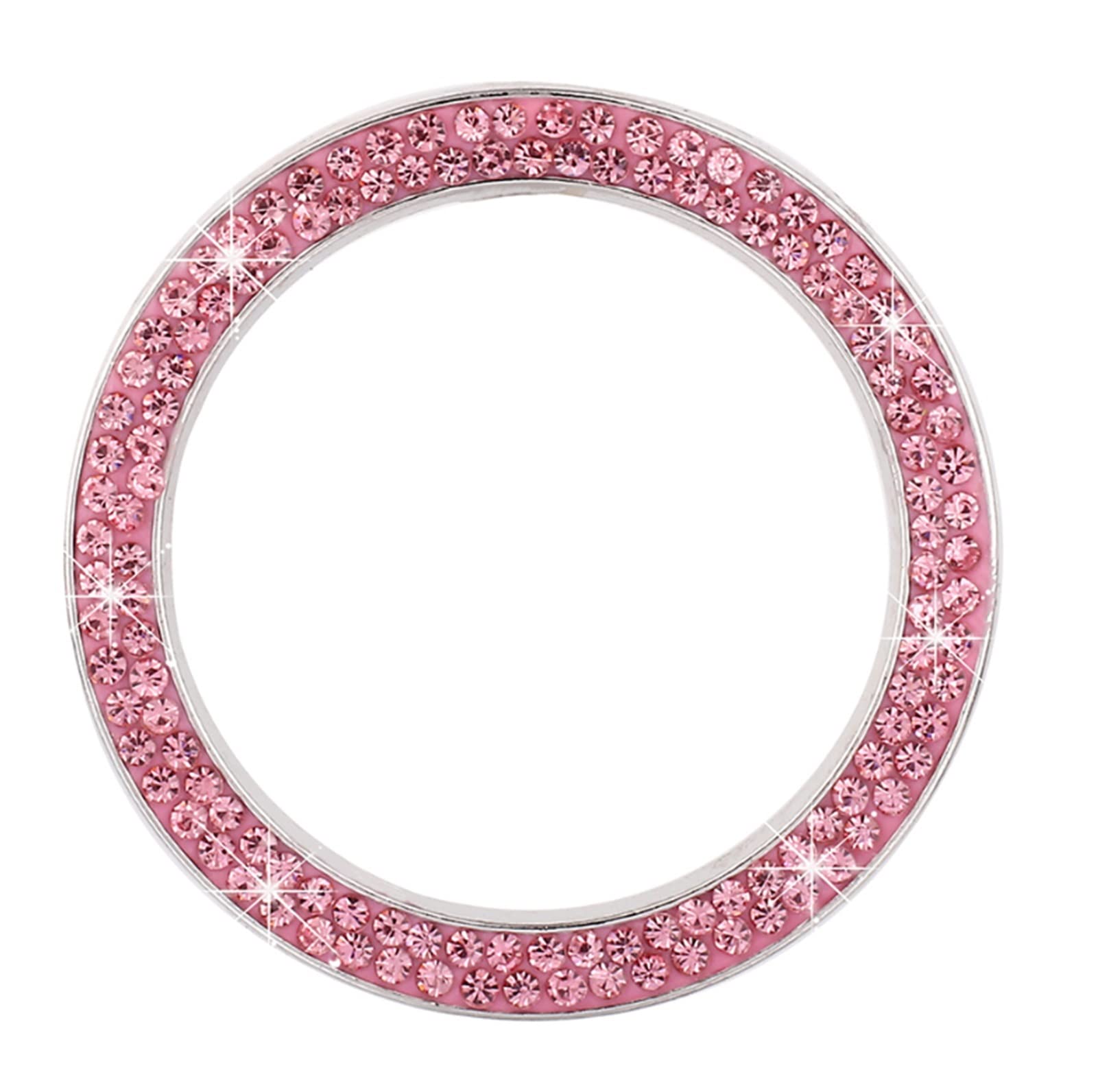 AANAN Ein Autoschlüssel-Startknopf-Dekorationsring mit Diamanten, Strass-Kreismotor, Ein-Klick-Start-Stopp-Schalterring, Innenteile SUV(Pink) von AANAN