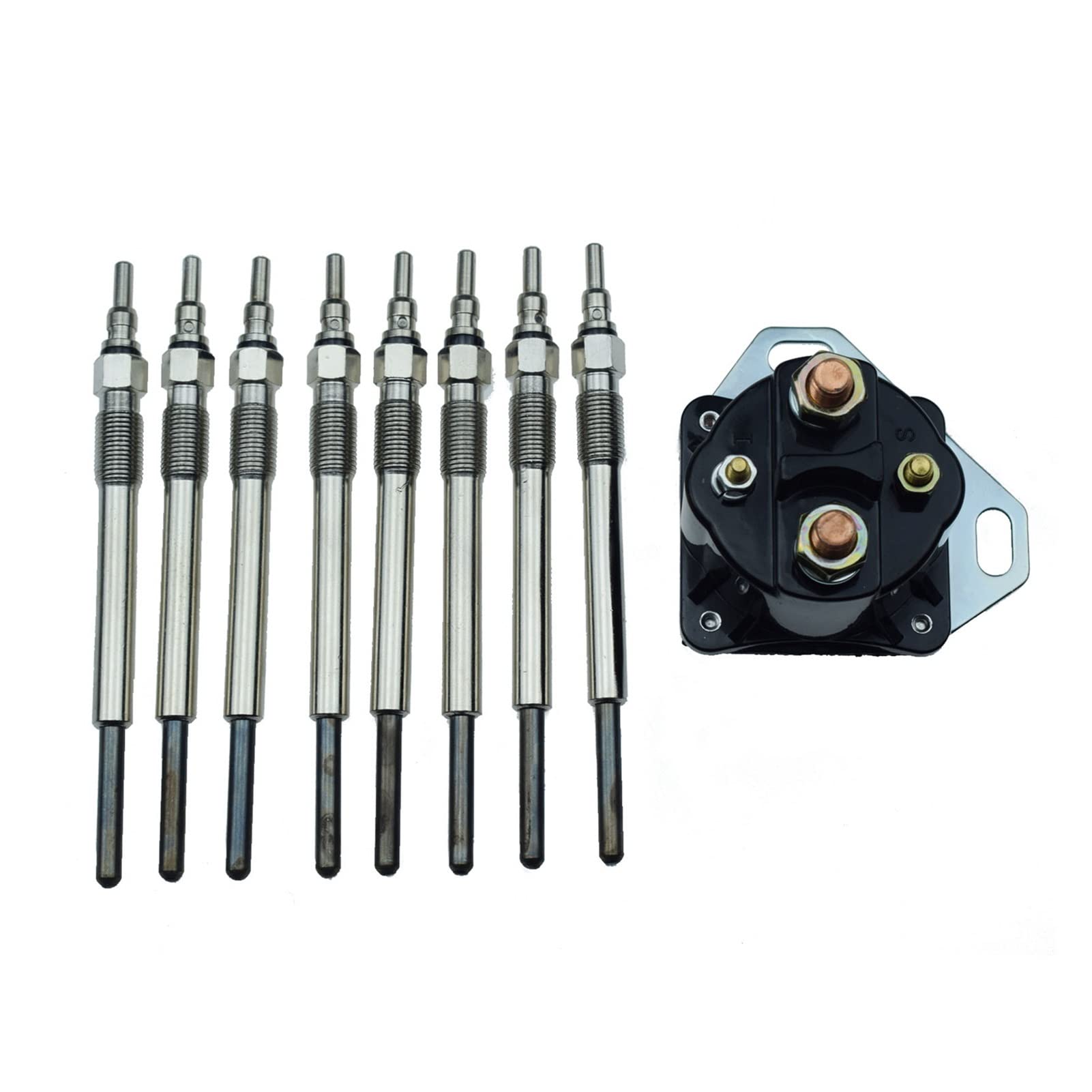 AANAN Kompatibel mit dem 7,3-Liter-PowerStroke-Diesel-Pickup-Relaismagnetventil und der Glühlampe der EF-Serie F4TZ12A342BA F81Z-12B533-AC K-12B533-A(Relay Plugs Set) von AANAN