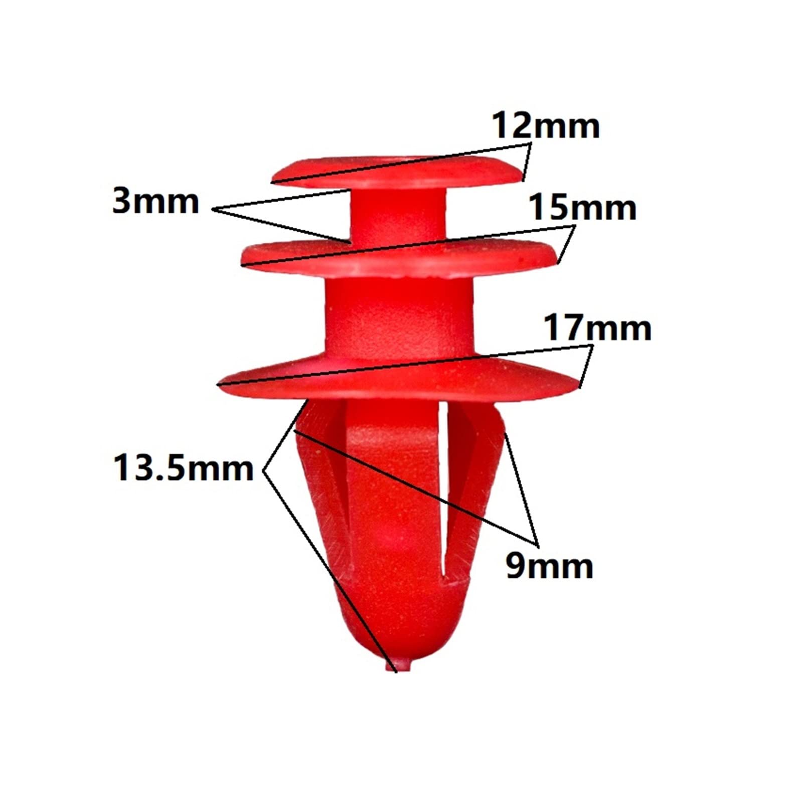 AANAN Rot, kompatibel mit 9-mm-Loch-Tür-Autopaneelen, Brettklammern, Befestigungselementen, Haltenieten aus Kunststoff von AANAN