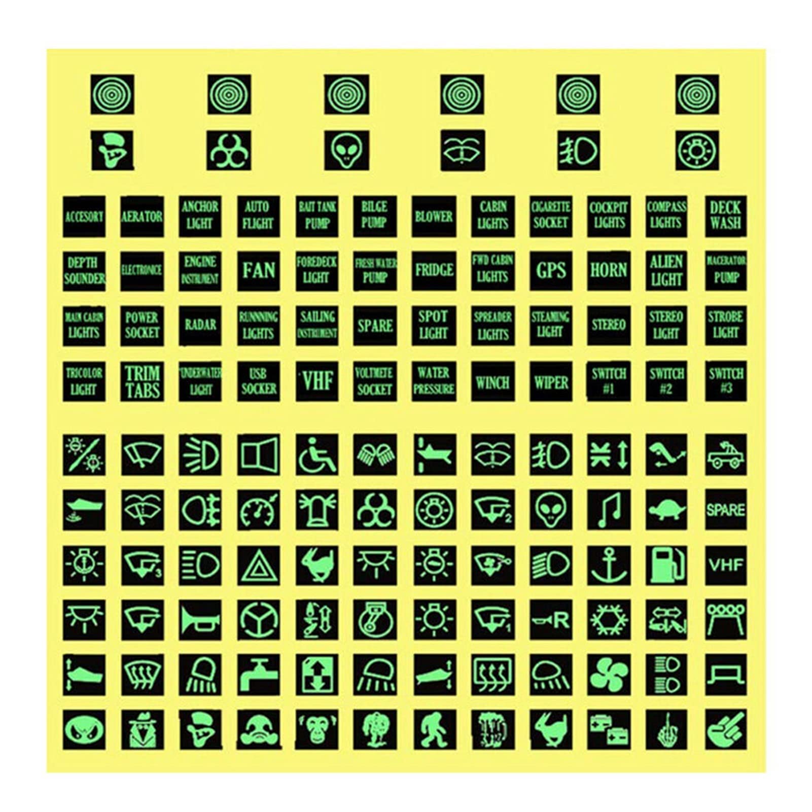 AANAN Universeller leuchtender Autoknopfaufkleber, Nachtleuchtender Wippschalteraufkleber, Schalttafelaufkleber, Multifunktionaler Knopfschalteraufkleber von AANAN