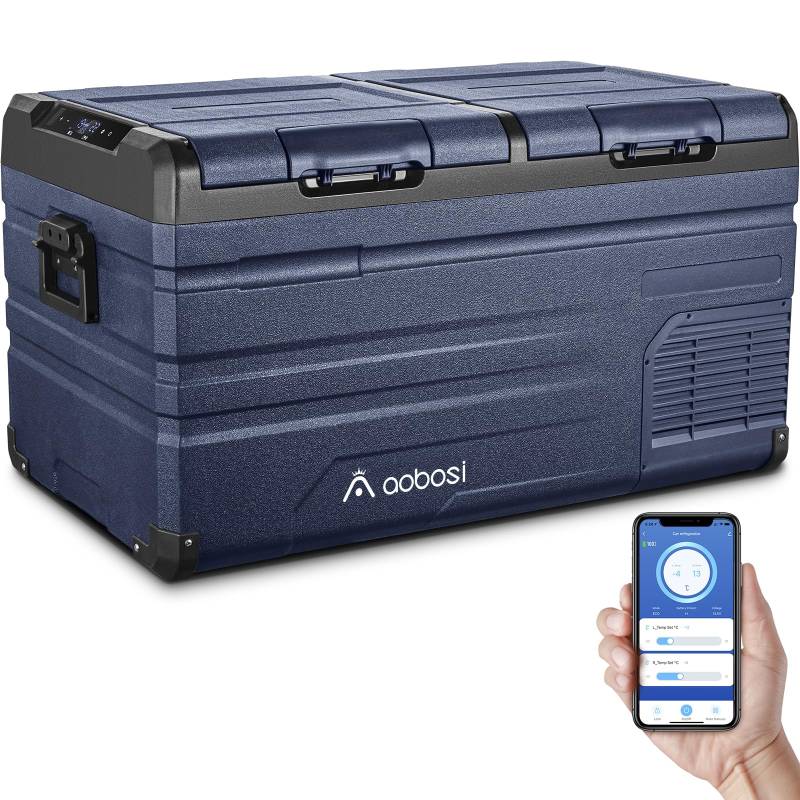 AAOBOSI 72 L Kompressor Kühlbox, Auto Kühlbox Mit WiFi-APP-Steuerung USB-Anschluss, 12/24 V und 100-240 V Kühlbox bis -20 °C für Auto, LKW, Boot, Reisemobil, Camping von AAOBOSI