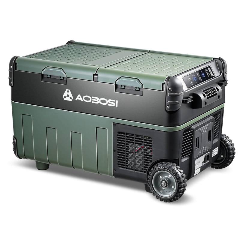 AAOBOSI Kompressor Kühlbox 30L, Kühlbox Auto Dual Zone -20°C bis 20°C, Robuste Kühlbox 12/24V 230v für Autos, Lastwagen, Boote, Wohnmobile, Camping und Angeln von AAOBOSI