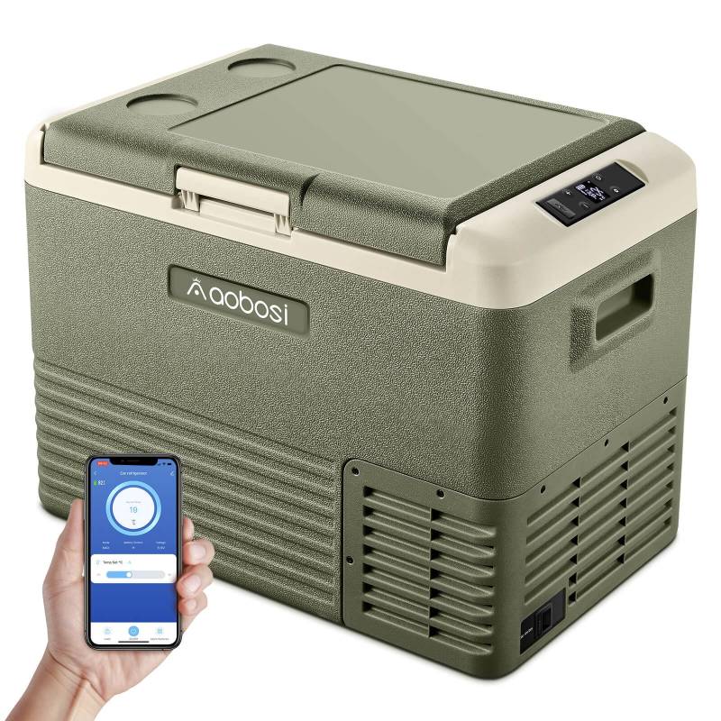 AAOBOSI Kühlbox Kompressor 40L,kühlbox Auto -20℃-20℃, Kühlbox Kompressor 12/24V 230V, Kühlbox Elektrisch mit WIFI-Steuerung und LED-Touch-Bedienung,Geeignet für Reisen&Partys. von AAOBOSI