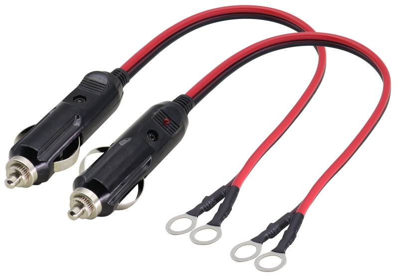 AAOTOKK 16AWG Stecker Stecker Stecker Stecker mit Blei 12V Stecker mit Blei 10A Sicherung Auto Ersatz Zigarre Stecker Stecker Stecker Kabel mit LED Licht (O Ring, 0.3 Meters) von AAOTOKK