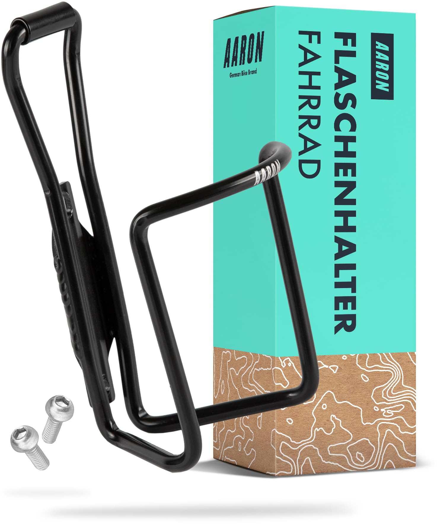 AARON Flaschenhalter Fahrrad Classic, Stabiler und Leichter Getränkehalter aus Aluminium, Trinkflaschenhalter geeignet für E-Bike, Trekkingrad, Rennrad in schwarz von AARON