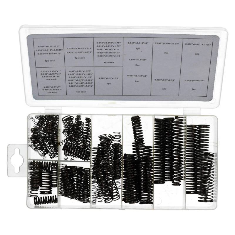 114pc Compression Spring Extension Tension Extended Springs Coil Black Finish von AB Tools