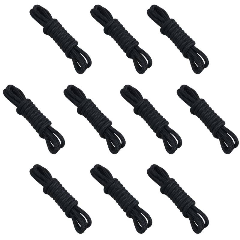 AB Tools Doppelt geflochtene Fenderleine, 10 mm, Bootsseil, gespleißte Schlaufe, Schwarz, 10 Stück von AB Tools