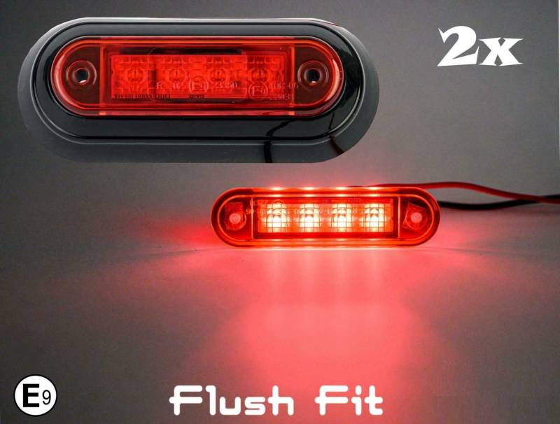 flexzon LED-Rückleuchten für Kelsa Bar, 12 V, 24 V, E9, Rot, 2 Stück von AB1