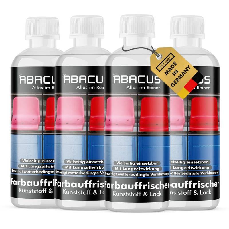 ABACUS® Farbauffrischer, Farbauffrischung, Farb-Auffrischer, Kunststoff-Aufbereitung, Kunststoffpflege, Lackpflege – Farbauffrischer 4x 300 ml von ABACUS