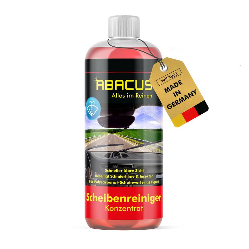 ABACUS® Reiniger Scheibenwaschanlagen, Scheibenreiniger Konzentrat Sommer, Scheibenwaschanlagen Konzentrat, Scheibenwischanlage Reiniger, Scheibenreiniger Sommer – Scheibenreiniger Konzentrat 1000 ml von ABACUS