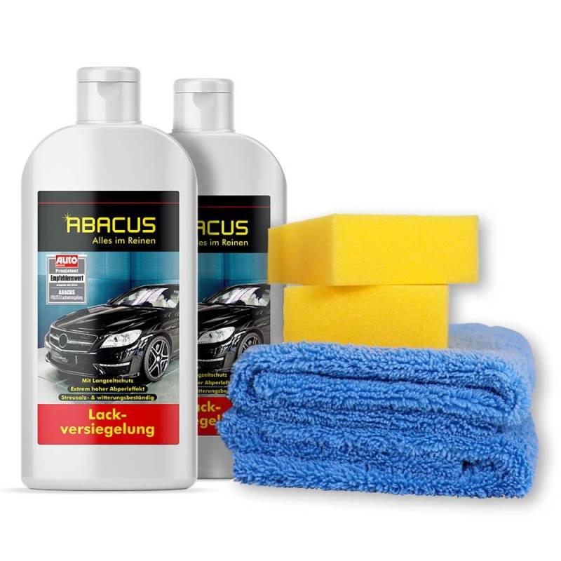 ABACUS® 2x 500 ml Politex - Lackversiegelung mit Carnaubawachs mit Tuch und Schwämmen (7043) von ABACUS