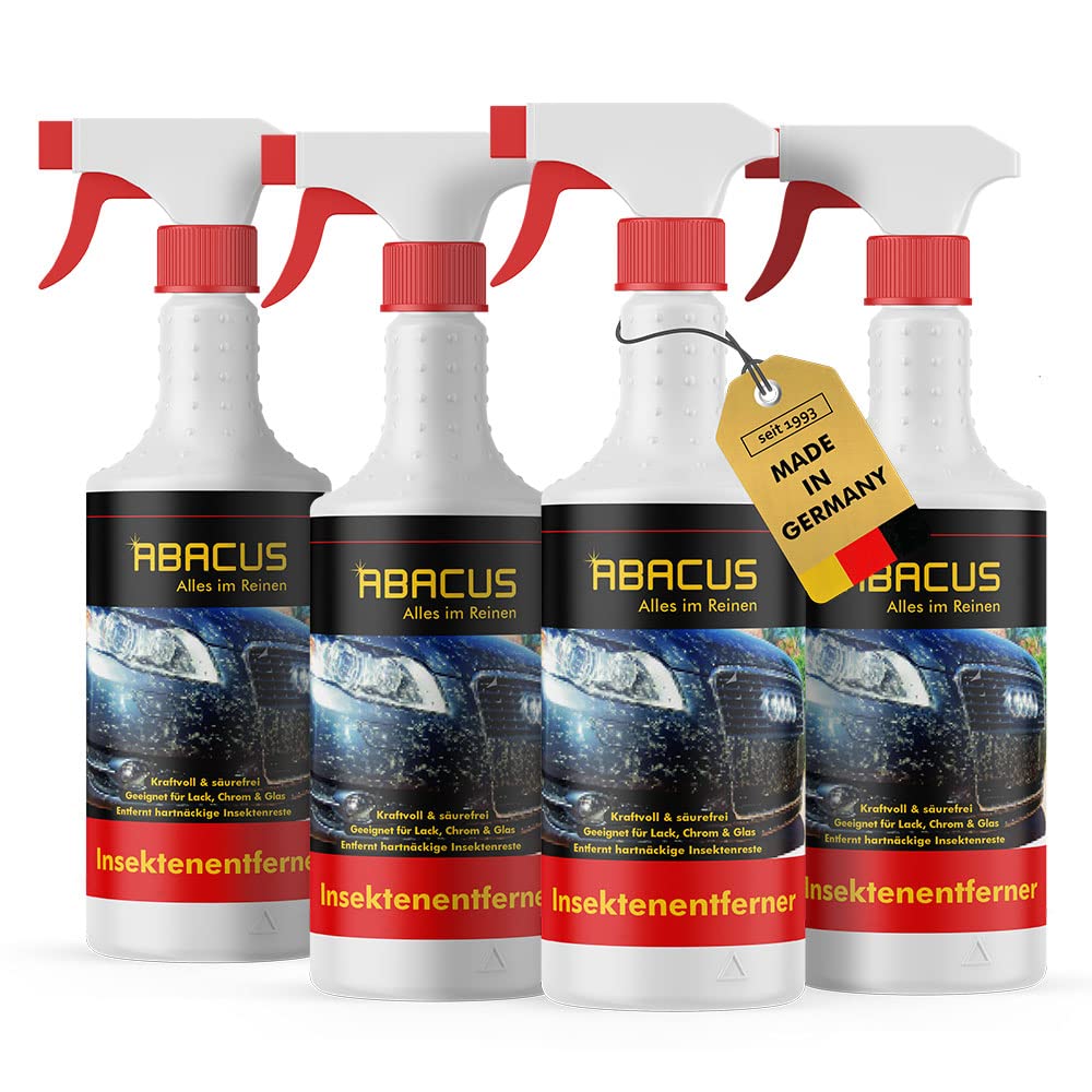 ABACUS® Insektenentferner Auto 4X 750 ml (7740.4) - Fliegenentferner Auto Insektenreiniger Insektenlöser von ABACUS