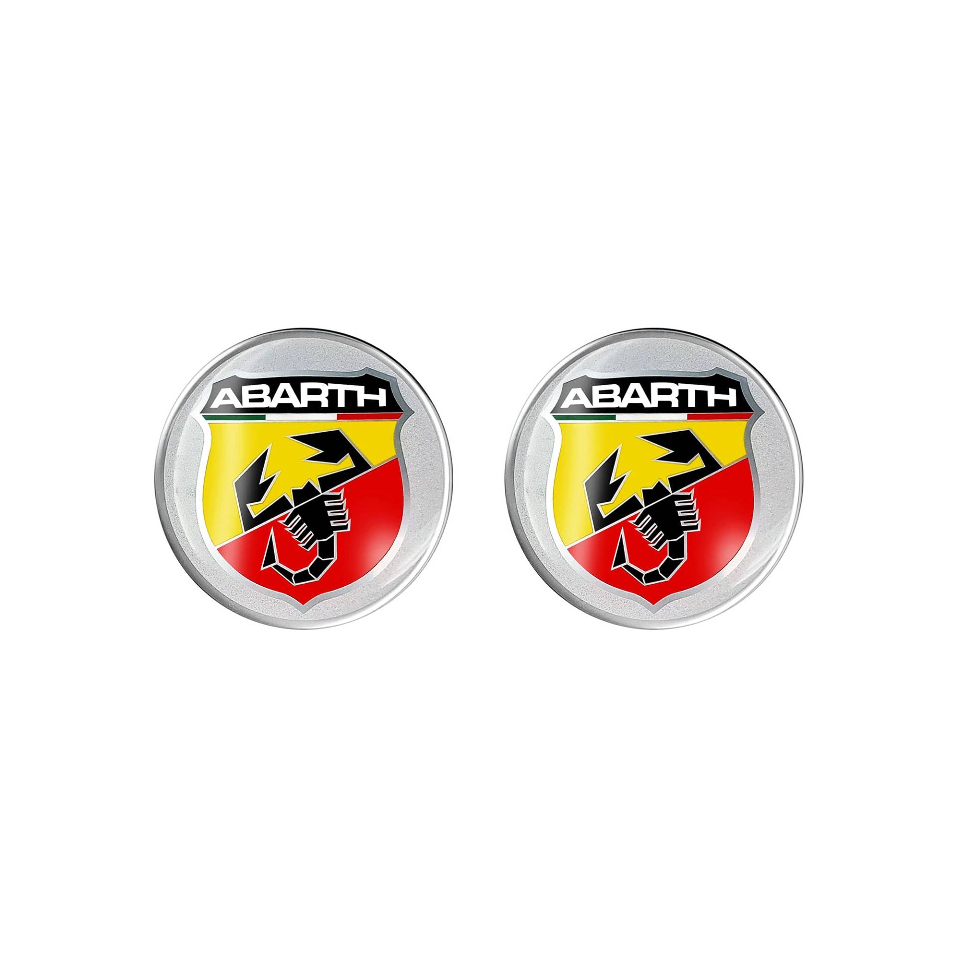 Abarth 21535 3D Aufkleber Shield, Durchmesser 12 mm, Gelb-rot von Abarth