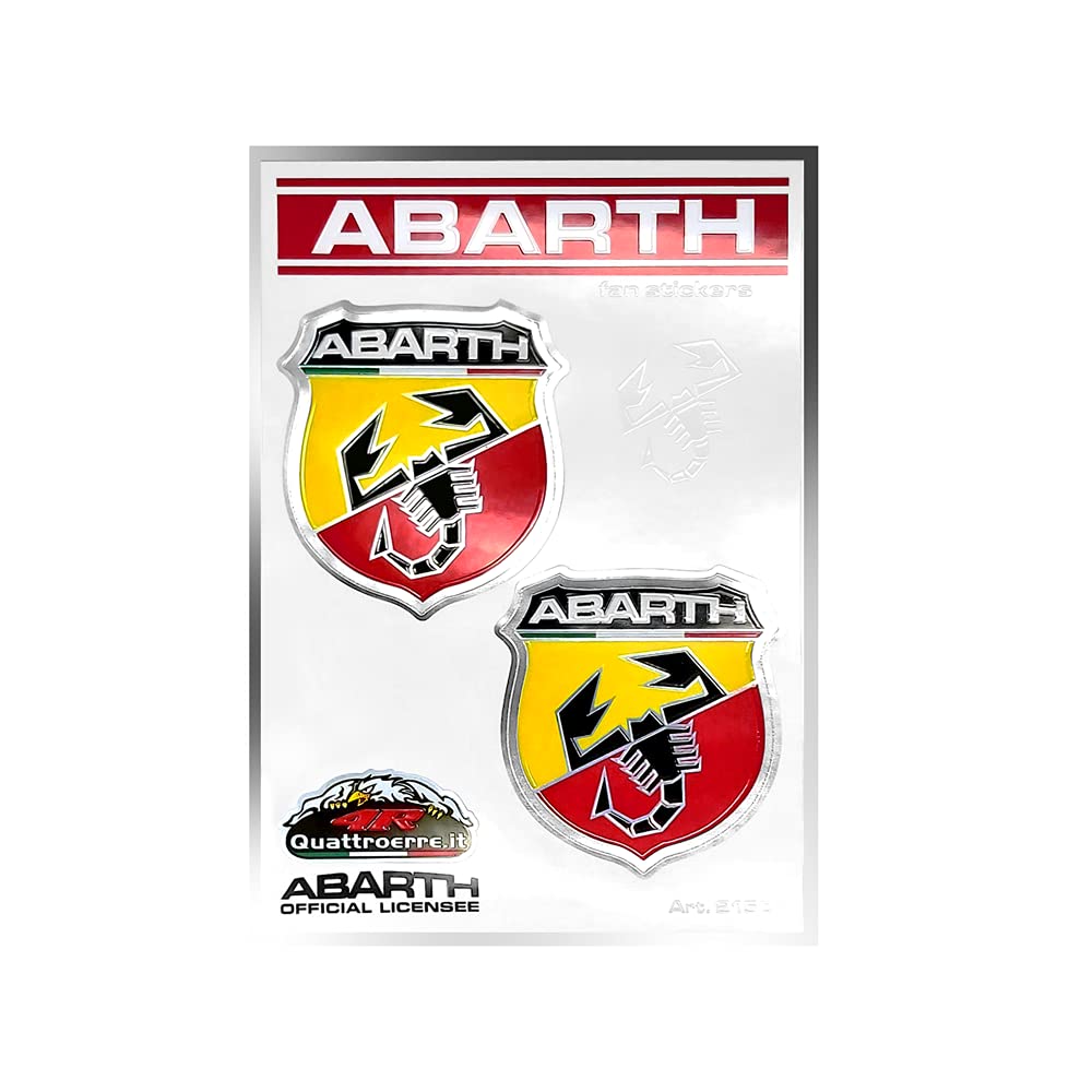 Abarth Set 2 Scudetti Medi Aufkleber, 94 mm x 131 mm von 4R Quattroerre.it