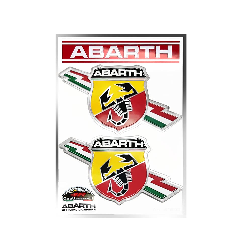 Abarth Set 2 Scudetto Folgore Aufkleber, 94 mm x 131 mm von Abarth